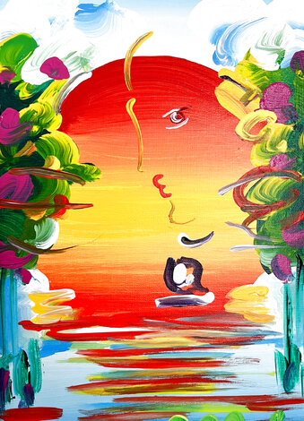 Better World 22x17 - Oil on Canvas Original Painting - Peter Max