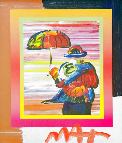 Umbrella Man on Blends Unique 2005 Works on Paper (not prints) - Peter Max