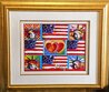 Patriotic Series: 4 Liberties, 4 Flags, 2 Hearts Unique 2006 Works on Paper (not prints) by Peter Max - 1 Patriotic Series: 4 Liberties, 4 Flags, 2 Hearts Unique 2006 Works on Paper (not prints) by Peter Max - 1