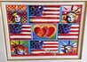 Patriotic Series: 4 Liberties, 4 Flags, 2 Hearts Unique 2006 Works on Paper (not prints) by Peter Max - 2 Patriotic Series: 4 Liberties, 4 Flags, 2 Hearts Unique 2006 Works on Paper (not prints) by Peter Max - 2