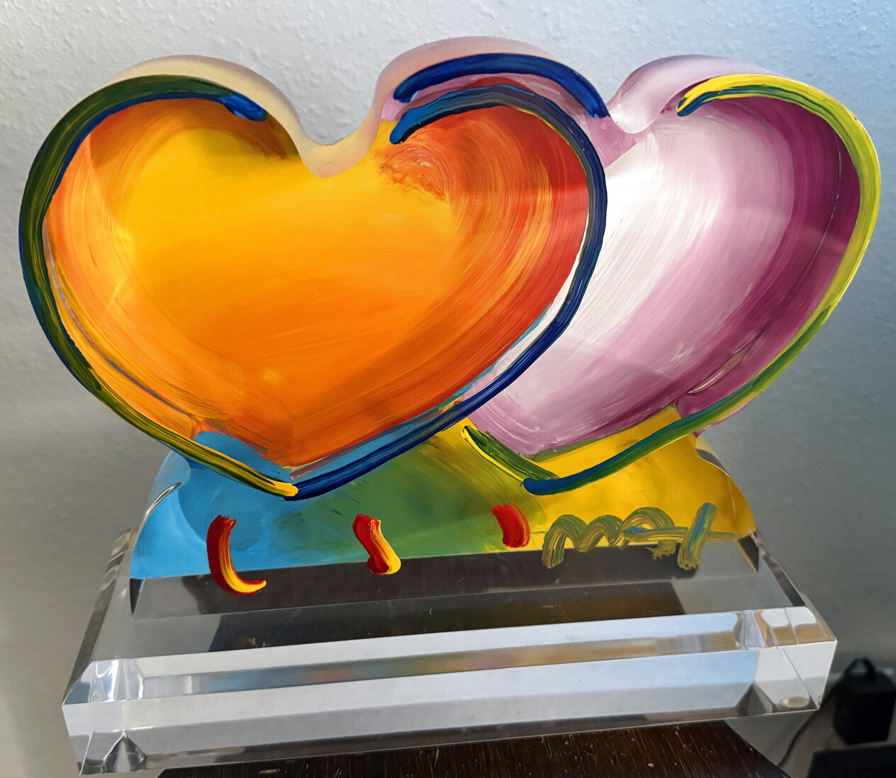 Two Hearts 2016 Unique Acrylic Sculpture by Peter Max - For Sale on Art ...