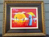 Rainbow Umbrella Man in Reeds Ver. II #206 2016 28x32 - Framed Acrylic on Canvas Original Painting by Peter Max - 1