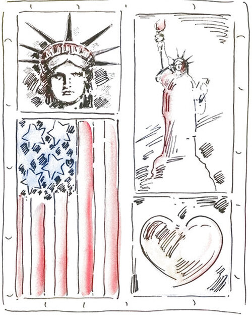 Patriotic Series: Two Liberties 2016 - w/ Remarques Limited Edition Print by Peter Max