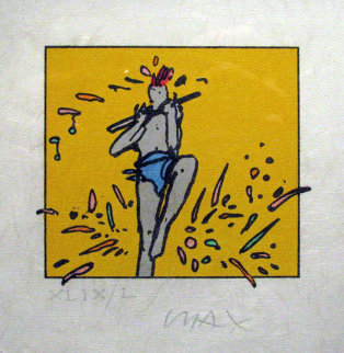 Flute Dancer (early work 1975) Limited Edition Print - Peter Max Flute Dancer (early work 1975) Limited Edition Print - Peter Max
