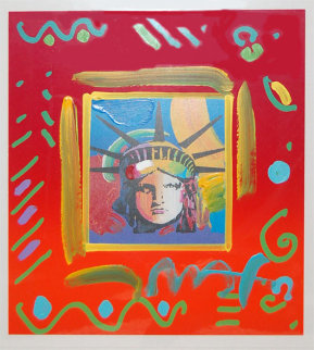 Liberty Head II Collage Unique Works on Paper (not prints) - Peter Max