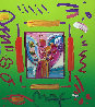 Angel With Heart Collage Ver II Unique 2007 27x25 Works on Paper (not prints) by Peter Max - 0