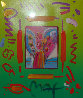 Angel With Heart Collage Ver II Unique 2007 27x25 Works on Paper (not prints) by Peter Max - 3