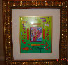 Angel With Heart Collage Ver II Unique 2007 27x25 Works on Paper (not prints) by Peter Max - 1
