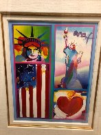 Patriot Series Two Liberties Unique 19x15 Works on Paper (not prints) by Peter Max - 2 Patriot Series Two Liberties Unique 19x15 Works on Paper (not prints) by Peter Max - 2