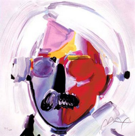 Andy With Mustache From Retrospective Suite  1989 Limited Edition Print - Peter Max