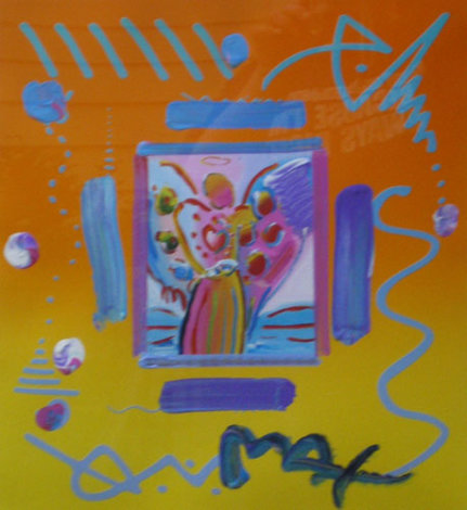 Angel with Heart Collage, Version II  14x12 1998 Works on Paper (not prints) - Peter Max