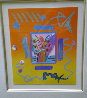 Angel with Heart Collage, Version II  14x12 1998 Works on Paper (not prints) by Peter Max - 1