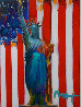 United We Stand Unique 2005 24x18 Original Painting by Peter Max - 0