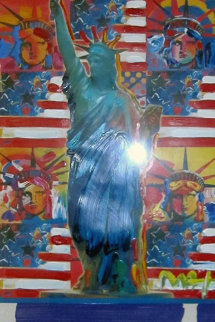 God Bless America with Five Liberties 24x18 Unique Works on Paper (not prints) - Peter Max God Bless America with Five Liberties 24x18 Unique Works on Paper (not prints) - Peter Max