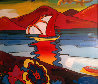 Sunset Sail from Suite: Retrospective IV Unique  22x22 Works on Paper (not prints) by Peter Max - 0