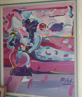 Reclining Woman on Couch 1991 44x38 Super Huge Original Painting by Peter Max - 1 Reclining Woman on Couch 1991 44x38 Super Huge Original Painting by Peter Max - 1