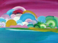 Figure and Better World 1992 50x38 Huge Original Painting by Peter Max - 2 Figure and Better World 1992 50x38 Huge Original Painting by Peter Max - 2