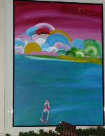 Figure and Better World 1992 50x38 Huge Original Painting by Peter Max - 1 Figure and Better World 1992 50x38 Huge Original Painting by Peter Max - 1