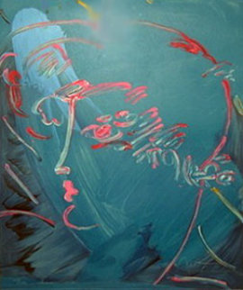 Blue Profile 1986 Limited Edition Print - Peter Max Blue Profile 1986 Limited Edition Print - Peter Max