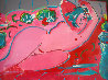 Reclining in Red 1988 35x45 Huge Works on Paper (not prints) by Peter Max - 0