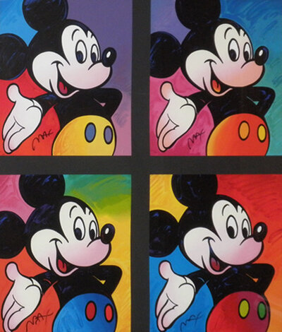 Mickey Mouse -  Framed Suite of 4 Serigraphs 1995 - Disney Limited Edition Print - Peter Max