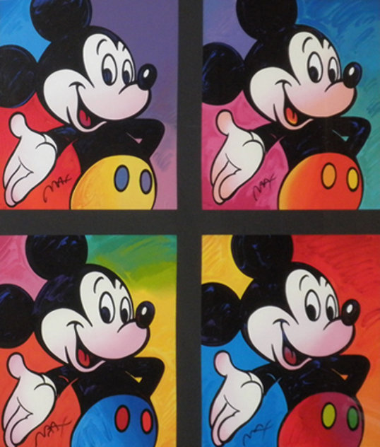 Mickey Mouse Framed Suite of 4 Serigraphs 1995 Limited Edition Print by Peter Max