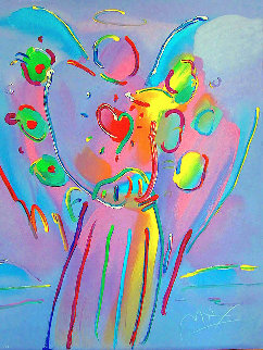 Angel With Heart PP 1990 Limited Edition Print - Peter Max Angel With Heart PP 1990 Limited Edition Print - Peter Max