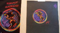 Summit of the Americas Unique 1994 9x8 Works on Paper (not prints) by Peter Max - 2 Summit of the Americas Unique 1994 9x8 Works on Paper (not prints) by Peter Max - 2