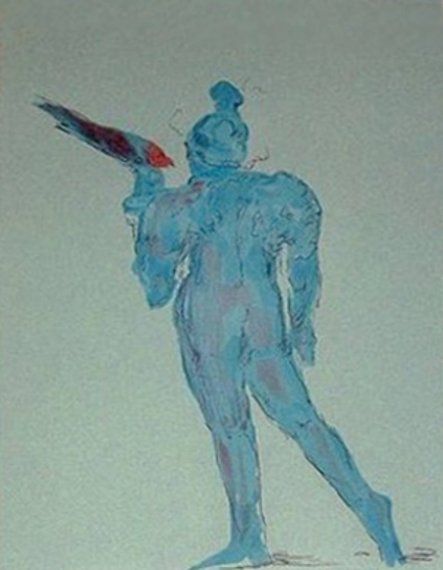 Circus Performer with Bird (early work 1972) Limited Edition Print by Peter Max Circus Performer with Bird (early work 1972) Limited Edition Print by Peter Max