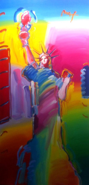 Statue of Liberty Ver. #1 2010 72x36 Huge Mural Size Original Painting by Peter Max