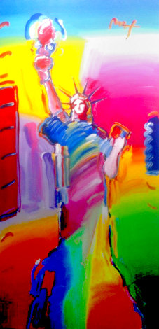 Statue of Liberty Ver. #1 2010 72x36 - Huge Mural Size Original Painting - Peter Max