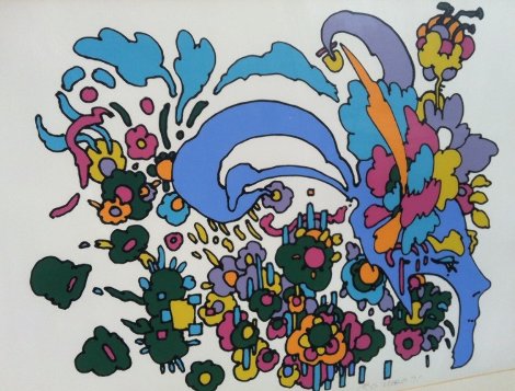 Leaving It Behind (early work, 1971, small edition) Vintage Limited Edition Print - Peter Max