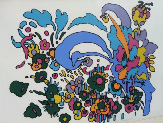 Leaving It Behind (early work, 1971, small edition) Vintage Limited Edition Print by Peter Max