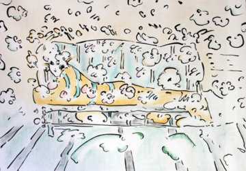 Lady on Couch Yellow 1973) (Vintage) Limited Edition Print - Peter Max Lady on Couch Yellow 1973) (Vintage) Limited Edition Print - Peter Max