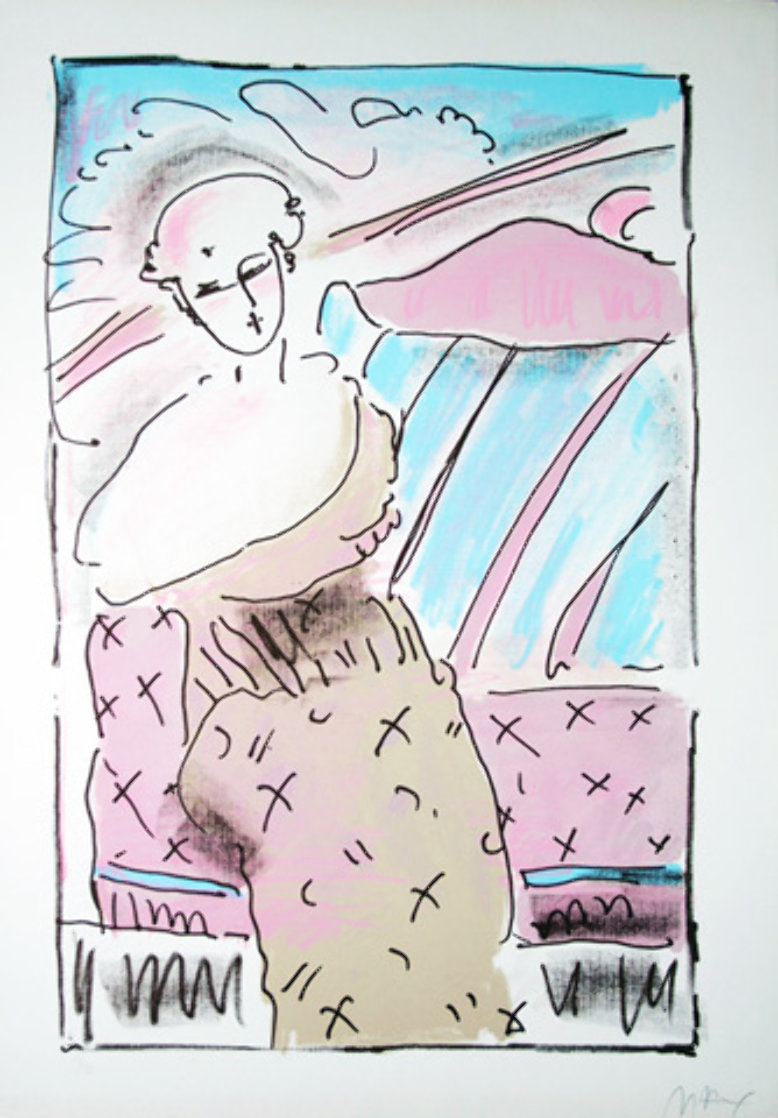 Seated Lady 1978 Limited Edition Print by Peter Max Seated Lady 1978 Limited Edition Print by Peter Max