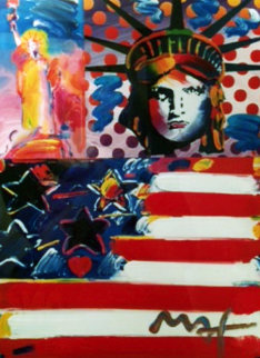 God Bless America Unique 24x18 Works on Paper (not prints) - Peter Max