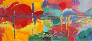 Four Seasons Series: Summer/Autumn Diptych Unique 2007 25x43 - Huge Works on Paper (not prints) - Peter Max