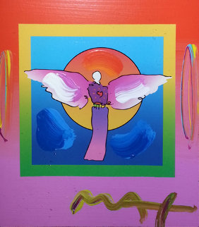 Angel With Sun on Blends 2006 26x24 Works on Paper (not prints) - Peter Max Angel With Sun on Blends 2006 26x24 Works on Paper (not prints) - Peter Max