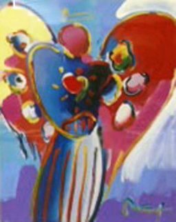 Angel With Heart Unique 36x29 Huge Works on Paper (not prints) - Peter Max Angel With Heart Unique 36x29 Huge Works on Paper (not prints) - Peter Max