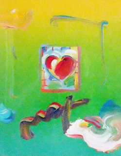 Heart Series Unique 2008 23x21 Works on Paper (not prints) - Peter Max Heart Series Unique 2008 23x21 Works on Paper (not prints) - Peter Max
