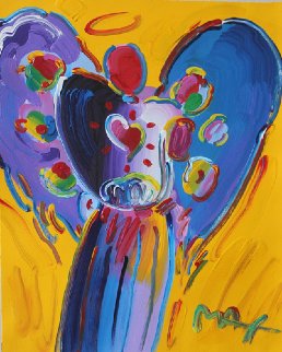 Angel With Heart: Version I #2  28x24 Works on Paper (not prints) - Peter Max