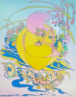 Heart (Orange) AP (early) 1973 Limited Edition Print - Peter Max Heart (Orange) AP (early) 1973 Limited Edition Print - Peter Max