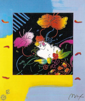 Lady in Floating Flowers 2004 Limited Edition Print - Peter Max Lady in Floating Flowers 2004 Limited Edition Print - Peter Max