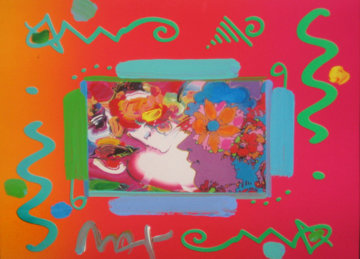 Flower Blossom Lady Collage 2000 Works on Paper (not prints) - Peter Max Flower Blossom Lady Collage 2000 Works on Paper (not prints) - Peter Max