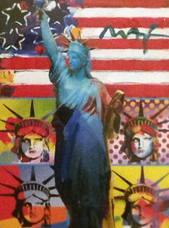Full Liberty With 4 Liberty Heads 2006 Unique Works on Paper (not prints) - Peter Max Full Liberty With 4 Liberty Heads 2006 Unique Works on Paper (not prints) - Peter Max