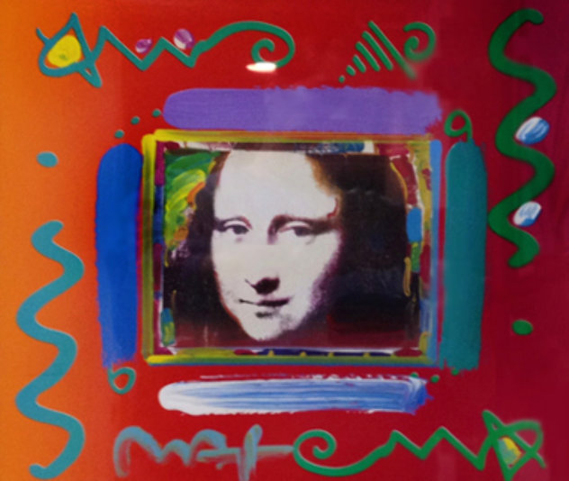 Mona Lisa Collage II 1997 Unique 24x26 Works on Paper (not prints) by Peter Max