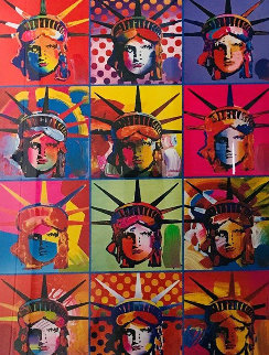 Liberty and Justice For All Unique 2001 24x18 Works on Paper (not prints) - Peter Max Liberty and Justice For All Unique 2001 24x18 Works on Paper (not prints) - Peter Max