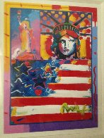 God Bless America II Unique 24x18 Works on Paper (not prints) by Peter Max - 1