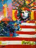 God Bless America II Unique 24x18 Works on Paper (not prints) by Peter Max - 0