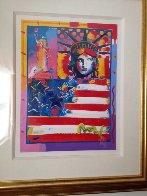 God Bless America II Unique 24x18 Works on Paper (not prints) by Peter Max - 2